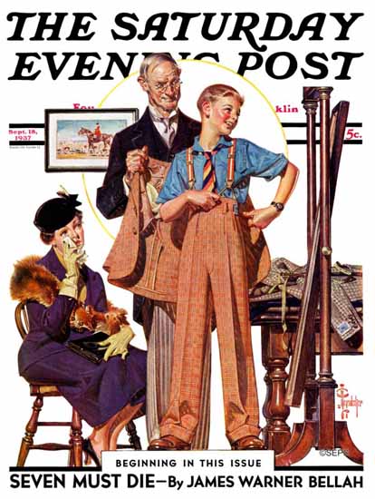 JC Leyendecker Saturday Evening Post First Long Suit 1937_09_18 | The Saturday Evening Post Graphic Art Covers 1931-1969