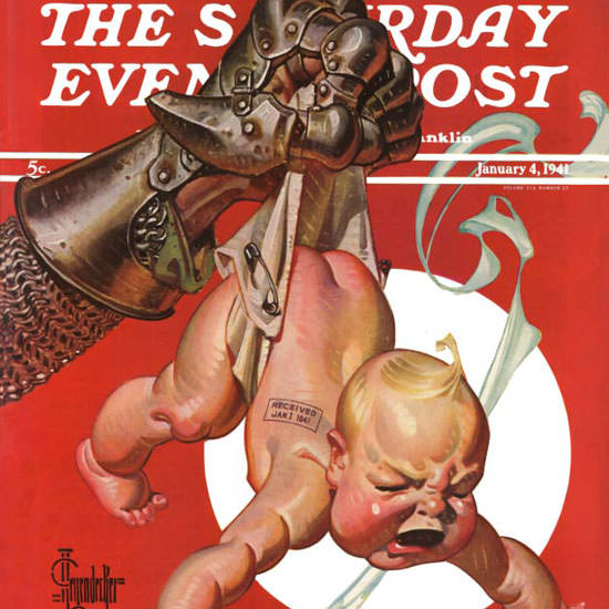 JC Leyendecker Saturday Evening Post Fist 1941_01_04 Copyright crop | Best of Vintage Cover Art 1900-1970