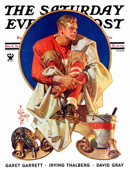 JC Leyendecker Saturday Evening Post Football Hero 1933_11_04 | Sat Eve Post 1931-69 JC Leyendecker Saturday Evening Post Football Hero 1933_11_04 | The Saturday Evening Post Graphic Art Covers 1931-1969