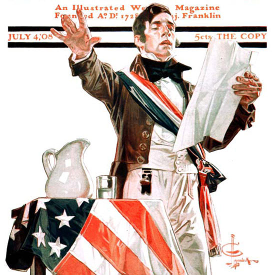 JC Leyendecker Saturday Evening Post July 4th 1908_07_04 Copyright crop | Best of 1891-1919 Ad and Cover Art