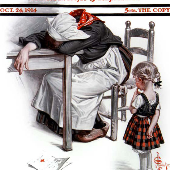 JC Leyendecker Saturday Evening Post Letter 1914_10_24 Copyright crop | Best of Vintage Cover Art 1900-1970