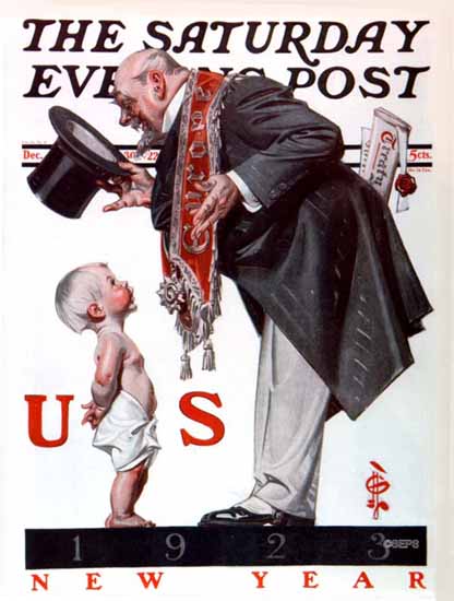 JC Leyendecker Saturday Evening Post New Year 1922_12_30 | The Saturday Evening Post Graphic Art Covers 1892-1930