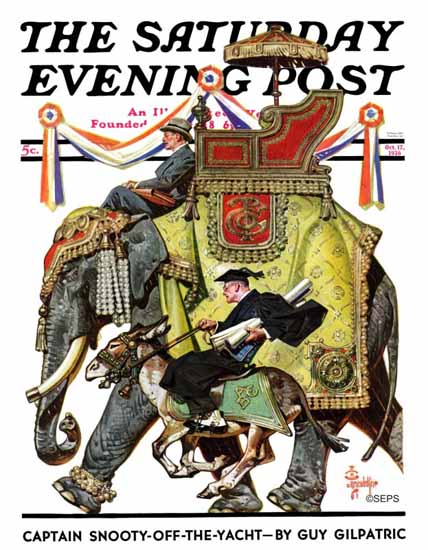 JC Leyendecker Saturday Evening Post Political Party Symbols 1936_10_17 | The Saturday Evening Post Graphic Art Covers 1931-1969