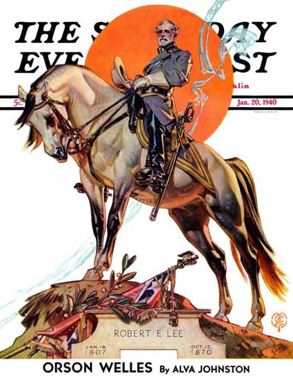 JC Leyendecker Saturday Evening Post Robert E Lee Traveler 1940_01_20 | The Saturday Evening Post Graphic Art Covers 1931-1969