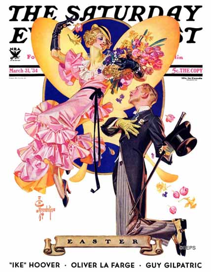 JC Leyendecker Saturday Evening Post Romantic Easter 1934_03_31 | Sat Eve Post 1931-69 JC Leyendecker Saturday Evening Post Romantic Easter 1934_03_31 | The Saturday Evening Post Graphic Art Covers 1931-1969
