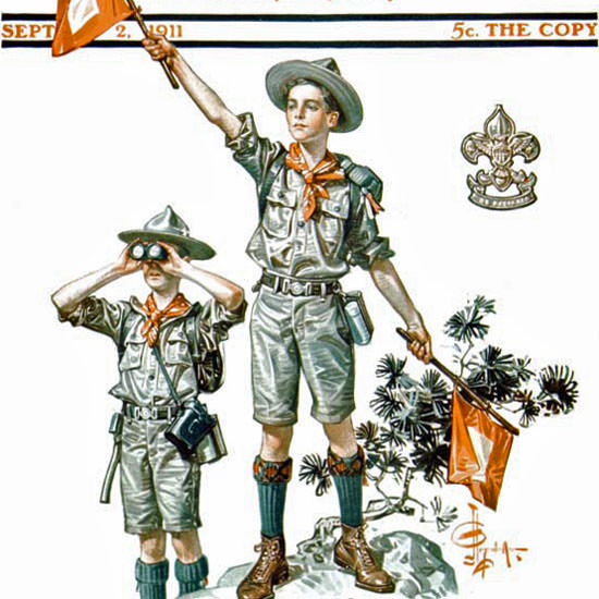 JC Leyendecker Saturday Evening Post Scouts 1911_09_02 Copyright crop | Best of Vintage Cover Art 1900-1970