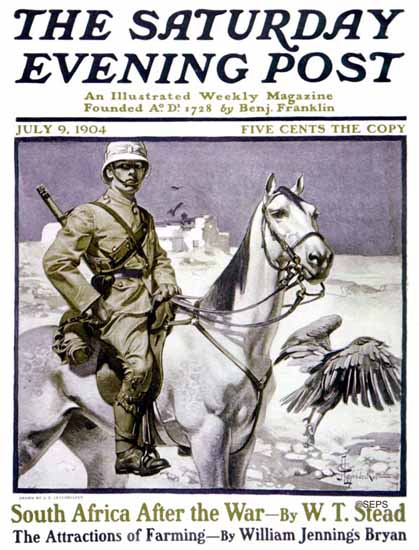 JC Leyendecker Saturday Evening Post South Africa War 1904_07_09 | The Saturday Evening Post Graphic Art Covers 1892-1930