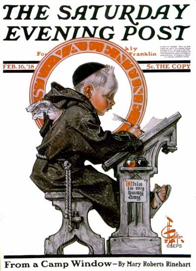 JC Leyendecker Saturday Evening Post St Valentine 1918_02_16 | The Saturday Evening Post Graphic Art Covers 1892-1930