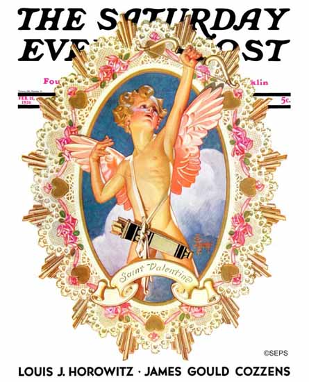 JC Leyendecker Saturday Evening Post St Valentine 1936_02_15 | Sat Eve Post 1931-69 JC Leyendecker Saturday Evening Post St Valentine 1936_02_15 | The Saturday Evening Post Graphic Art Covers 1931-1969