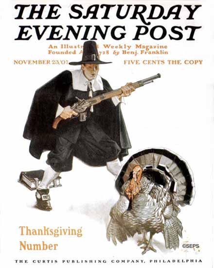 JC Leyendecker Saturday Evening Post Thanksgiving 1907_11_23 | The Saturday Evening Post Graphic Art Covers 1892-1930
