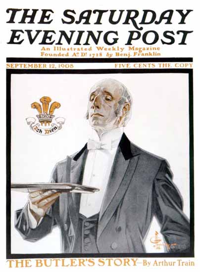 JC Leyendecker Saturday Evening Post The Butlers Story 1908_09_12 | The Saturday Evening Post Graphic Art Covers 1892-1930