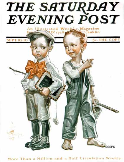 JC Leyendecker Saturday Evening Post The Decision1910_09_10 | The Saturday Evening Post Graphic Art Covers 1892-1930