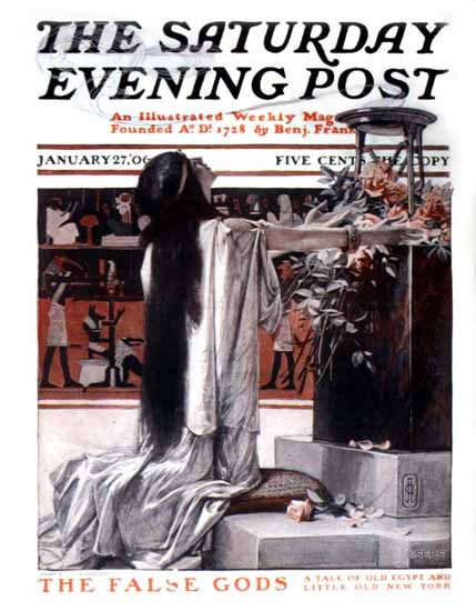 JC Leyendecker Saturday Evening Post The False Gods 1906_01_27 | The Saturday Evening Post Graphic Art Covers 1892-1930