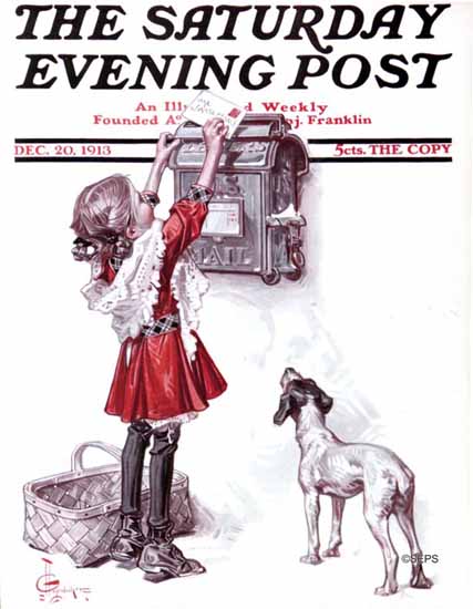 JC Leyendecker Saturday Evening Post The Letter 1913_12_20 | The Saturday Evening Post Graphic Art Covers 1892-1930