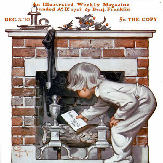 JC Leyendecker Saturday Evening Post Xmas 1910_12_03 Copyright crop | Best of Vintage Cover Art 1900-1970
