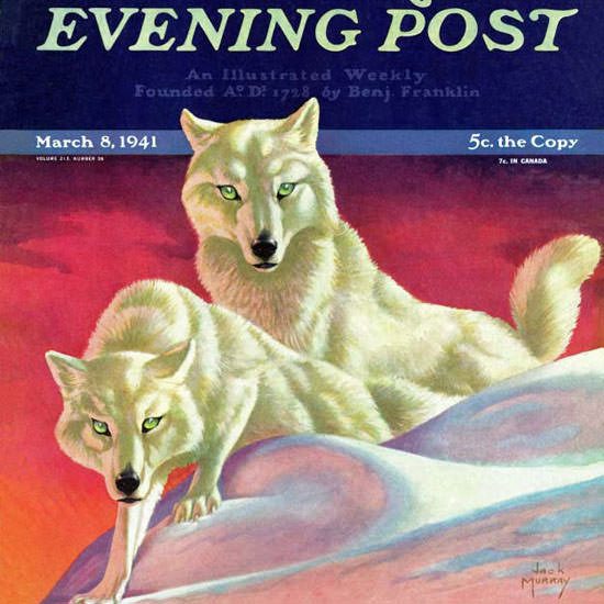 Jack Murray Saturday Evening Post Wolves 1941_03_08 Copyright crop | Best of 1940s Ad and Cover Art