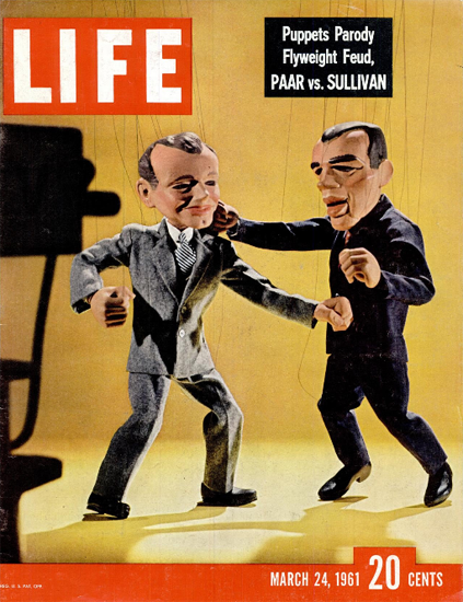 Jack Paar Ed Sullivan Baird Puppets 24 Mar 1961 Copyright Life Magazine | Life Magazine Color Photo Covers 1937-1970