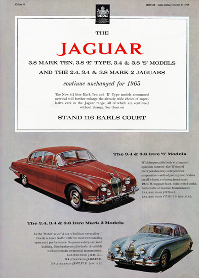 Jaguar Mark Ten E Type S Mark 2 1965 | Vintage Cars 1891-1970