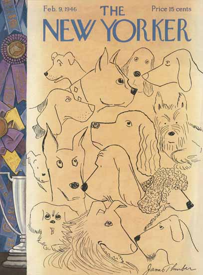 James Thurber The New Yorker 1946_02_09 Copyright | The New Yorker Graphic Art Covers 1946-1970