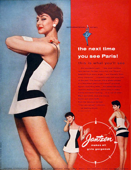 Jantzen Swim Suits Paris Next Time You See | Sex Appeal Vintage Ads and Covers 1891-1970