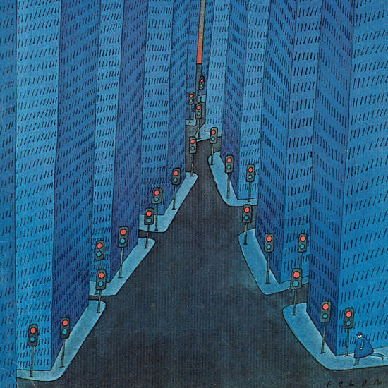 Jean-Michel Folon The New Yorker 1970_12_05 Copyright crop | Best of 1960s Ad and Cover Art