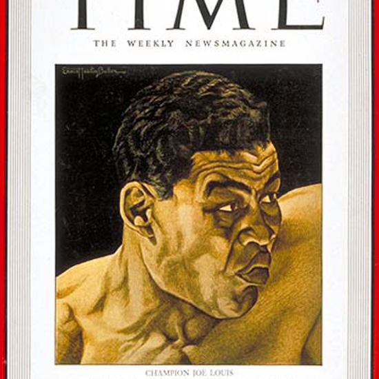 Joe Louis Time Magazine 1941-09 by Ernest Hamlin Baker crop | Best of Vintage Cover Art 1900-1970