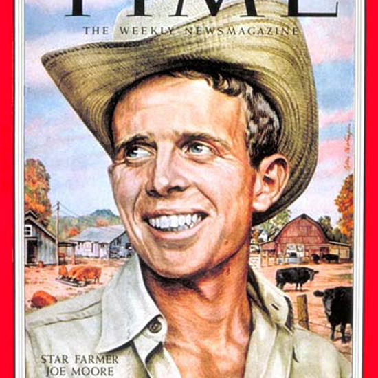 Joe Moore Time Magazine 1955-10 by Boris Chaliapin crop | Best of Vintage Cover Art 1900-1970