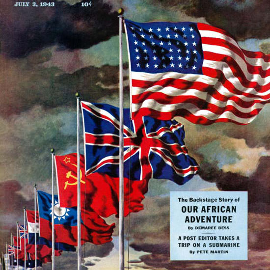 John Atherton Saturday Eve Post Allied Forces 1943_07_03 Copyright crop | Best of 1940s Ad and Cover Art
