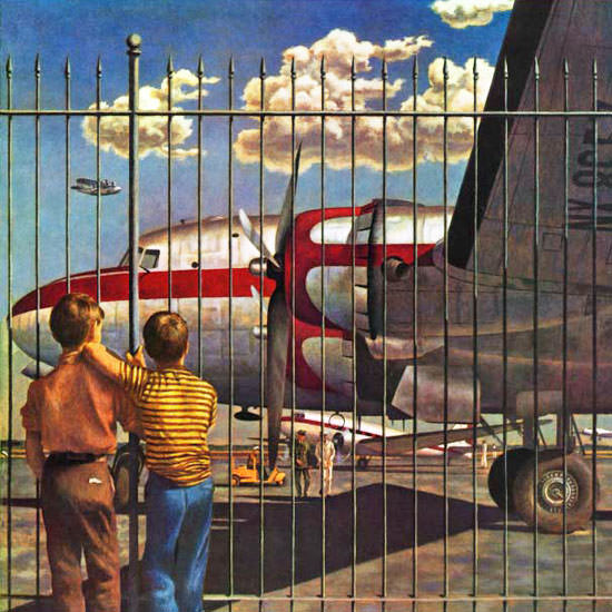 John Atherton Saturday Evening Post Airport 1946_03_30 Copyright crop | Best of Vintage Cover Art 1900-1970