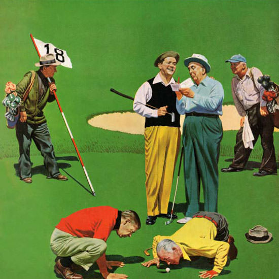 John Falter Saturday Evening Post 18th Hole 1955_08_06 Copyright crop | Best of Vintage Cover Art 1900-1970