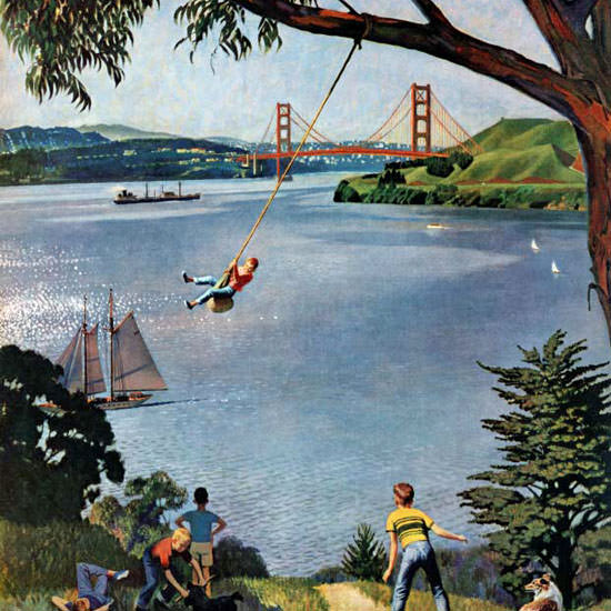 John Falter Saturday Evening Post Bay Boys 1956_05_26 Copyright crop | Best of 1950s Ad and Cover Art