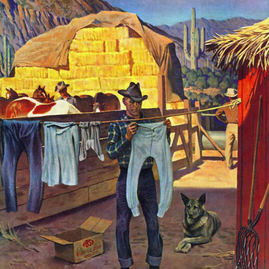 John Falter Saturday Evening Post Laundry 1947_03_01 Copyright crop | Best of Vintage Cover Art 1900-1970