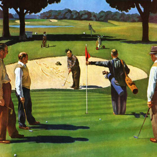 John Falter Saturday Evening Post Sand Trap 1948_07_03 Copyright crop | Best of Vintage Cover Art 1900-1970