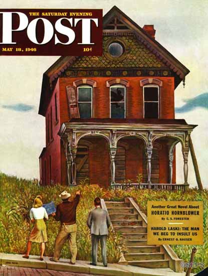 John Falter Saturday Evening Post This Old House 1946_05_18 | The Saturday Evening Post Graphic Art Covers 1931-1969