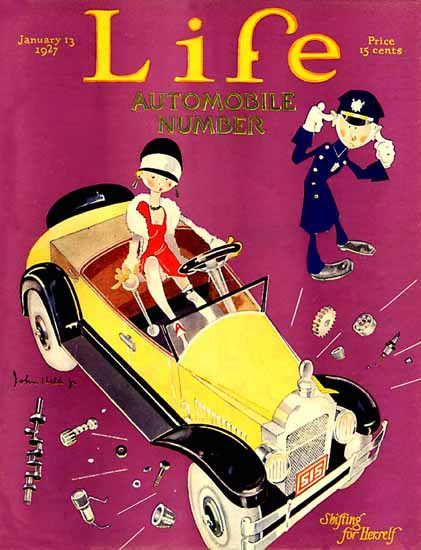 John Held Jr Life Magazine Shifting 1927-01-13 Copyright | Sex Appeal Vintage Ads and Covers 1891-1970