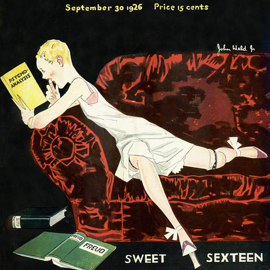 John Held Jr Life Magazine Sweet Sexteen 1926-09-30 Copyright crop | Best of Vintage Cover Art 1900-1970