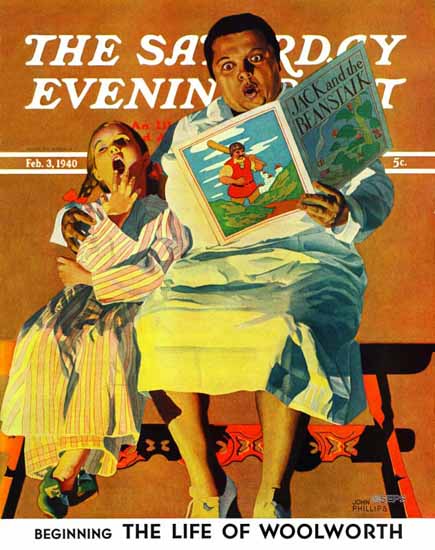 John Hyde Phillips Saturday Evening Post Jack And Beanstalk 1940_02_03 | Sat Eve Post 1931-69 John Hyde Phillips Saturday Evening Post Jack And Beanstalk 1940_02_03 | The Saturday Evening Post Graphic Art Covers 1931-1969