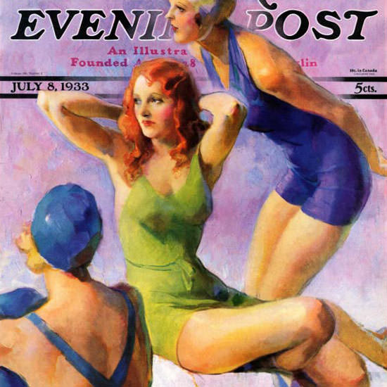John La Gatta Saturday Evening Post Bathing 1933_07_08 Copyright crop | Best of Vintage Cover Art 1900-1970