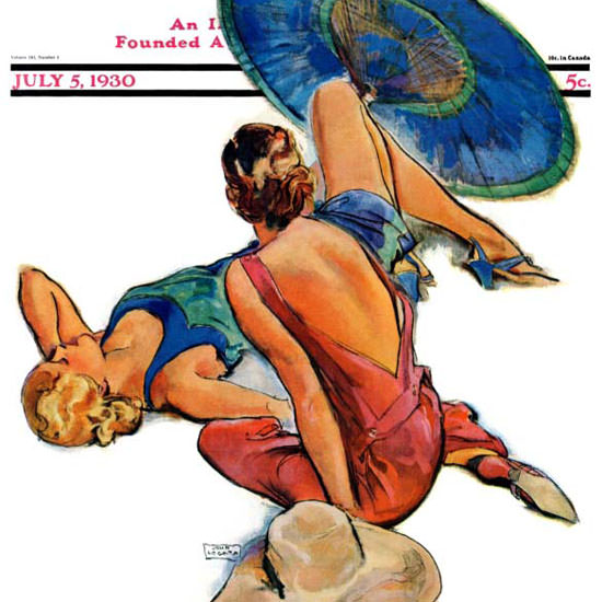 John La Gatta Saturday Evening Post Beach 1930_07_05 Copyright crop | Best of Vintage Cover Art 1900-1970