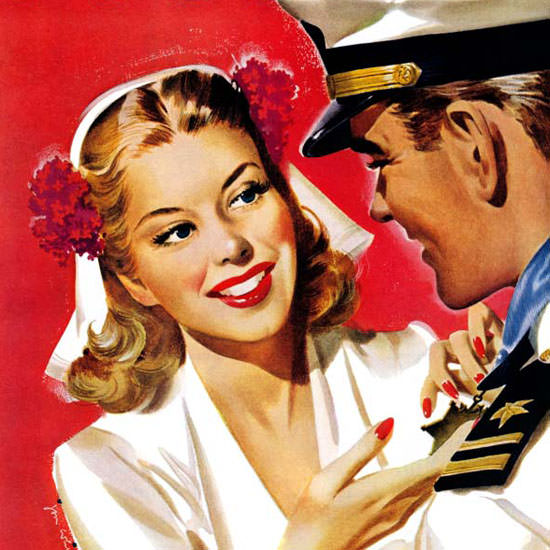 Jon Whitcomb Saturday Evening Post Naval 1942_08_08 Copyright crop | Best of Vintage Cover Art 1900-1970