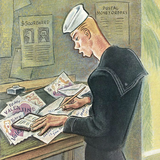 Julian De Miskey The New Yorker 1942_02_14 Copyright crop | Best of Vintage Cover Art 1900-1970