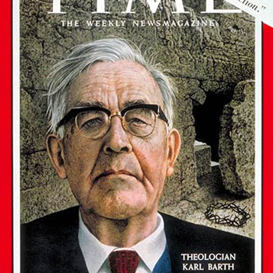 Karl Barth Time Magazine 1962-04 by Robert Vickrey crop | Best of 1960s Ad and Cover Art