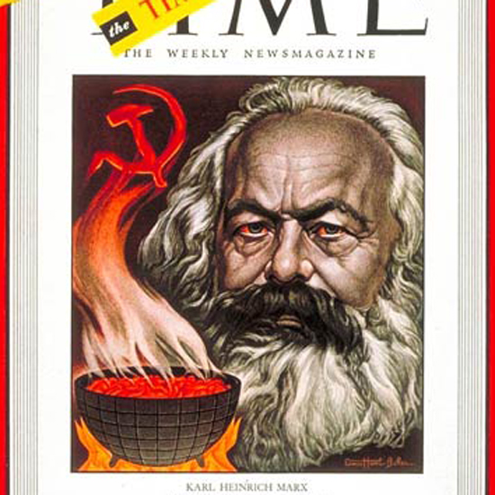 Karl Marx Time Magazine 1948-02 by Ernest Hamlin Baker crop | Best of 1940s Ad and Cover Art