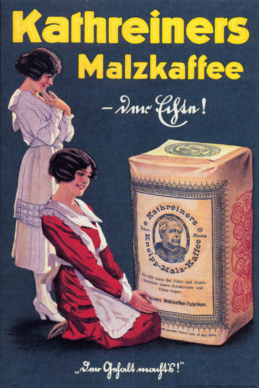 Kathreiners Malzkaffee Malt Coffee Substitute | Vintage Ad and Cover Art 1891-1970