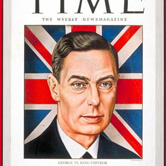 King George VI Time Magazine 1944-02 by Boris Artzybasheff crop | Best of Vintage Cover Art 1900-1970
