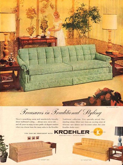 Kroehler Furniture Living Room 1959 | Vintage Ad and Cover Art 1891-1970