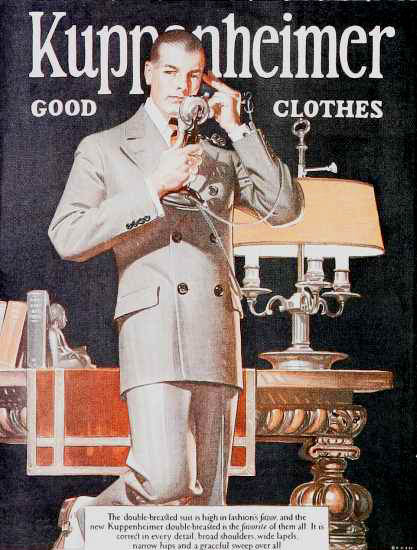 Kuppenheimer Good Clothes Suit Chicago 1920s | Sex Appeal Vintage Ads and Covers 1891-1970