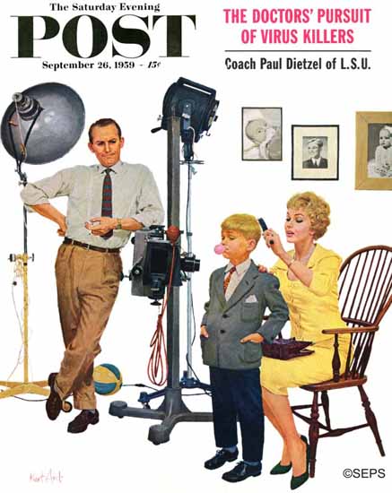 Kurt Ard Saturday Evening Post At the Photographer 1959_09_26 | The Saturday Evening Post Graphic Art Covers 1931-1969