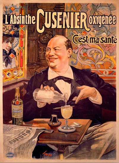 L Absinthe Oxygenee C Est Ma Sante Tamagno | Vintage Ad and Cover Art 1891-1970