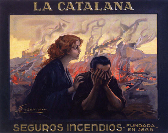 La Catalana Seguros Incendios Spain Espana | Vintage Ad and Cover Art 1891-1970